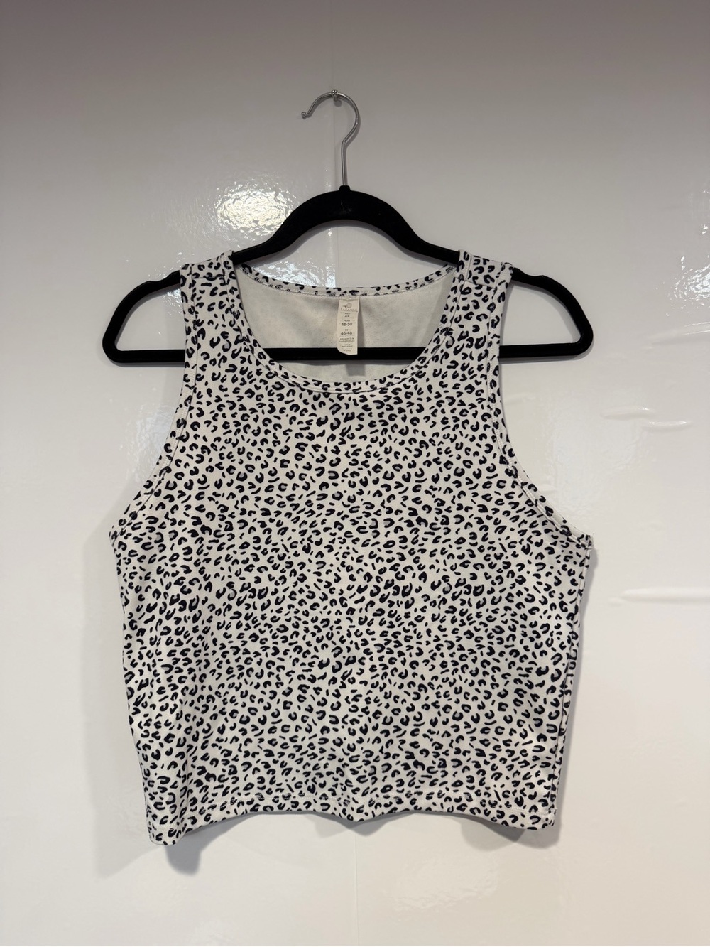 Balance Collection Soft Black & White Leopard Print Tank Top